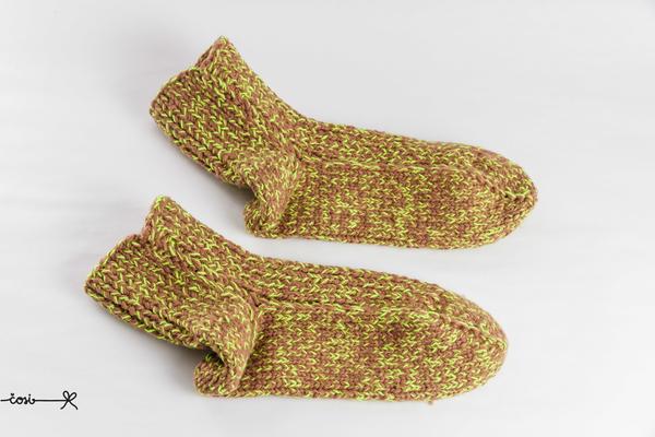 Ponožky hnedo-žlté