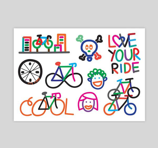 Kresky, dočasné tetovačky - bicyklové