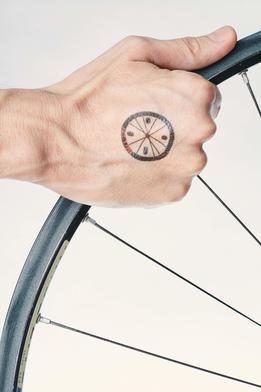 Kresky, dočasné tetovačky - bicyklové thumb