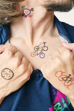 Kresky, dočasné tetovačky - bicyklové thumb