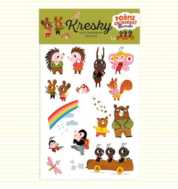 Kresky, dočasné tetovačky - Slovenské zvieratká