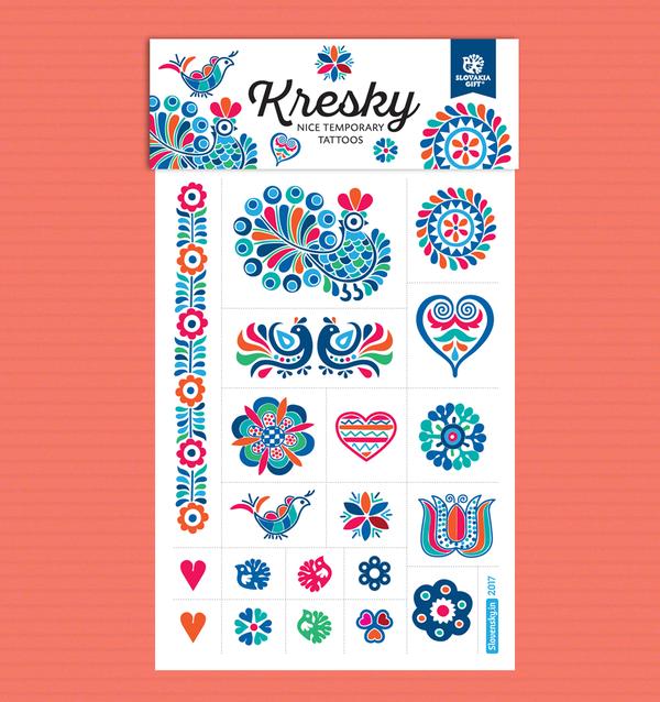 Kresky, dočasné tetovačky - vyšívané