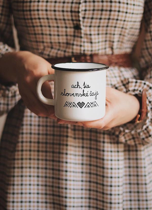 Smaltovaný hrnček - Ach tie slovenské čaje
