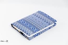 Obal na knihu otvárací - ethno v modrom thumb
