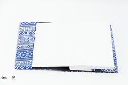 Obal na knihu otvárací - ethno v modrom thumb