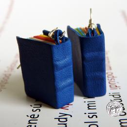 Náušnice knihy - farebné v modrom thumb
