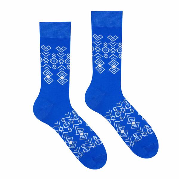 Ponožky Čičmany modré