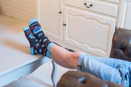 Ponožky Ľudový kvet čierny thumb