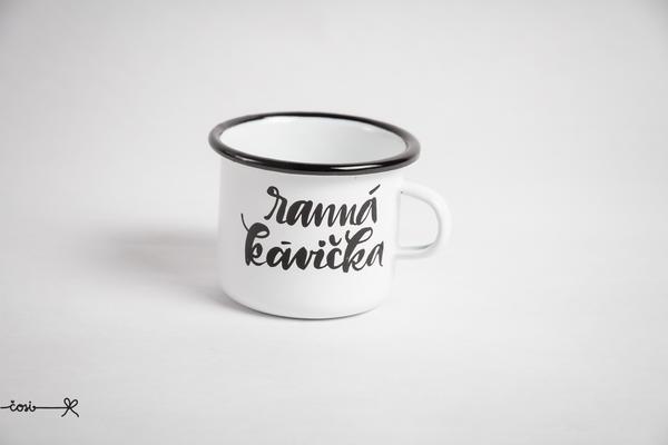 Smaltovaný hrnček - ranná kávička 150 ml