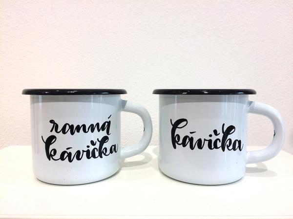 Smaltovaný hrnček -  kávička 250 ml