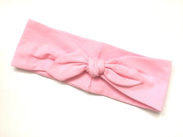 Úpletová čelenka - bledoružová