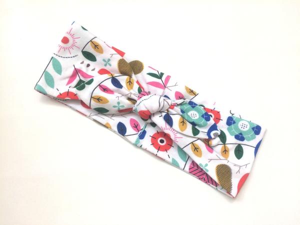 Úpletová čelenka - kvetinová