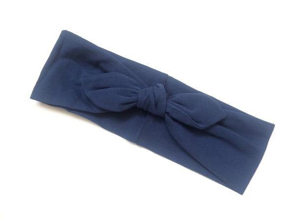 Úpletová čelenka - tmavomodrá