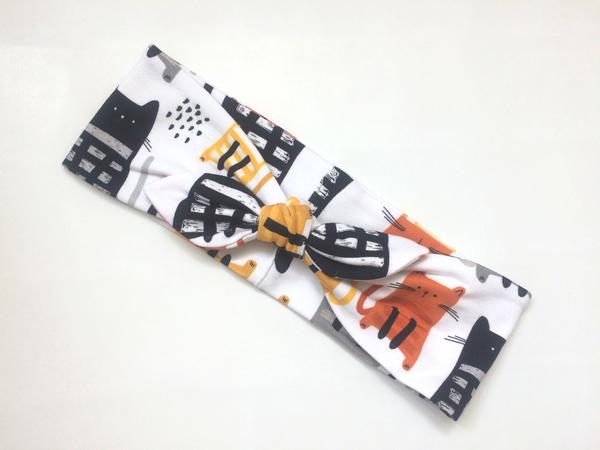 Úpletová čelenka - mačky