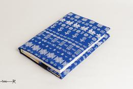 Obal na knihu otvárací - čičmany modré thumb