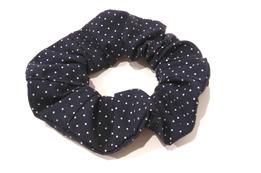 Scrunchie gumička - tmavomodrá menšie bodky thumb