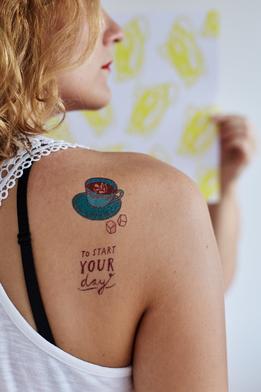 Kresky, dočasné tetovačky - káva thumb