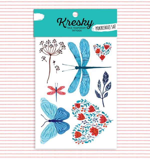 Kresky, dočasné tetovačky - Na lúke