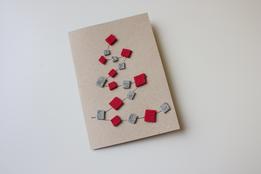 Upcyklovaná vianočná pohľadnica z filcovým stromčekom thumb