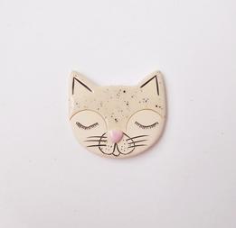 Keramická brošňa - mačka