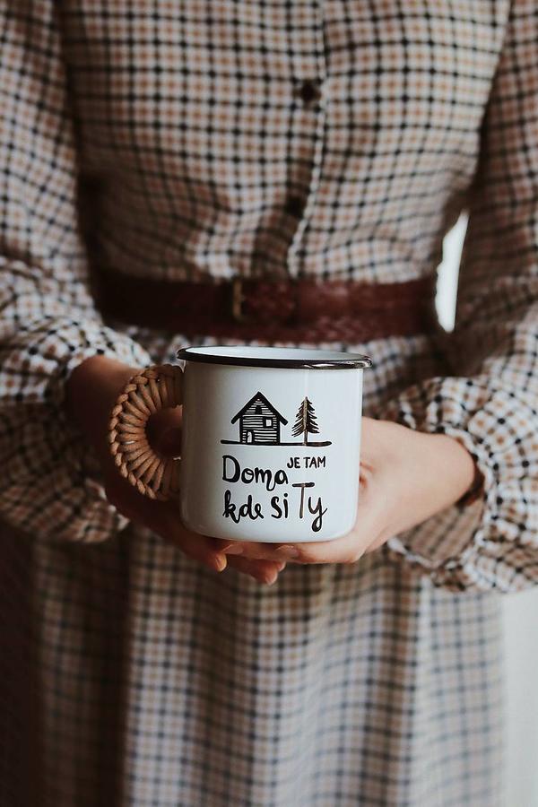 Smaltovaný hrnček - Doma je tam, kde si ty