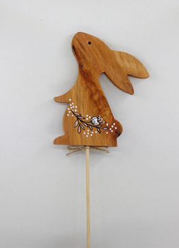 Drevené zapichovátko do kvetináča - zajko thumb