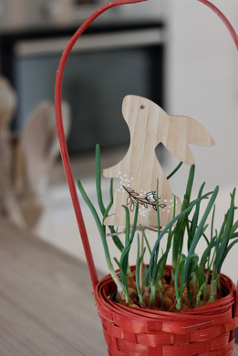 Drevené zapichovátko do kvetináča - zajko thumb