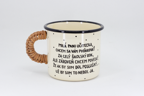 Smaltovaný hrnček - Milá pani učiteľka