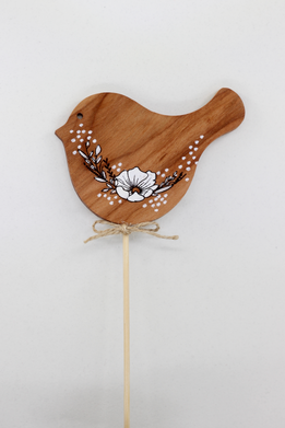Drevené zapichovátko do kvetináča - vtáčik väčší thumb