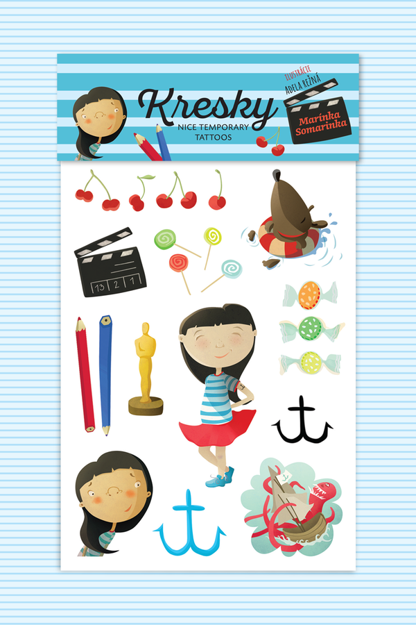 Kresky, dočasné tetovačky - Marínka Somarinka