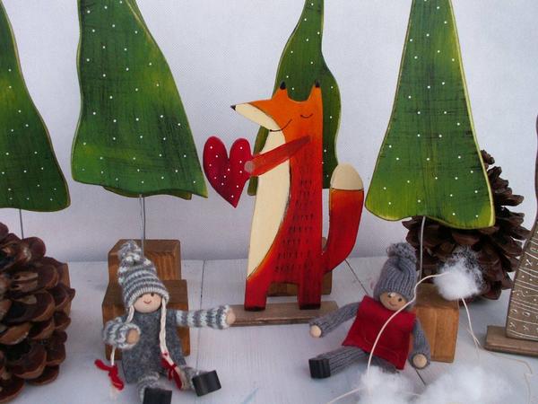 Drevená dekorácia - líška