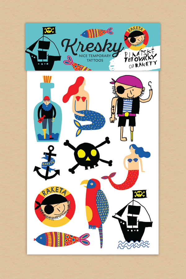 Kresky, dočasné tetovačky - Pirátske
