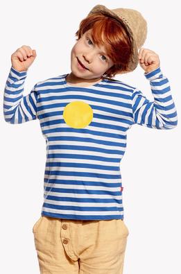 Pískacie tričko detské dlhý rukáv - žltý kruh