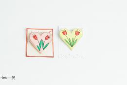 Brošňa srdce s tulipánom ružové thumb