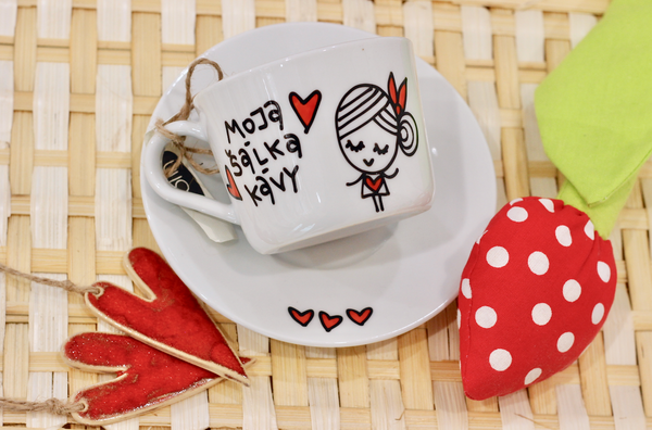 Porcelánová šálka s podšálkou - Moja šálka kávy
