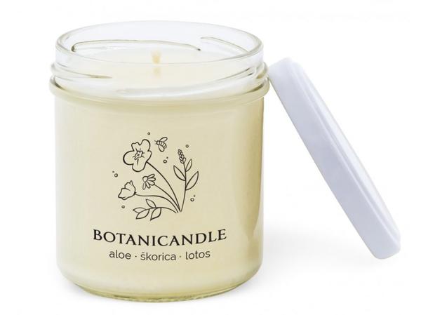 Sójová sviečka malá - aloe, škorica, lotos