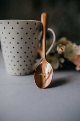 Medená čajová lyžička - miluji Te thumb