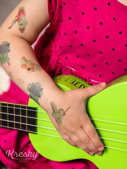 Kresky, dočasné tetovačky - Kaktusová kapela thumb