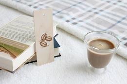 Drevená záložka - zrnká kávy thumb