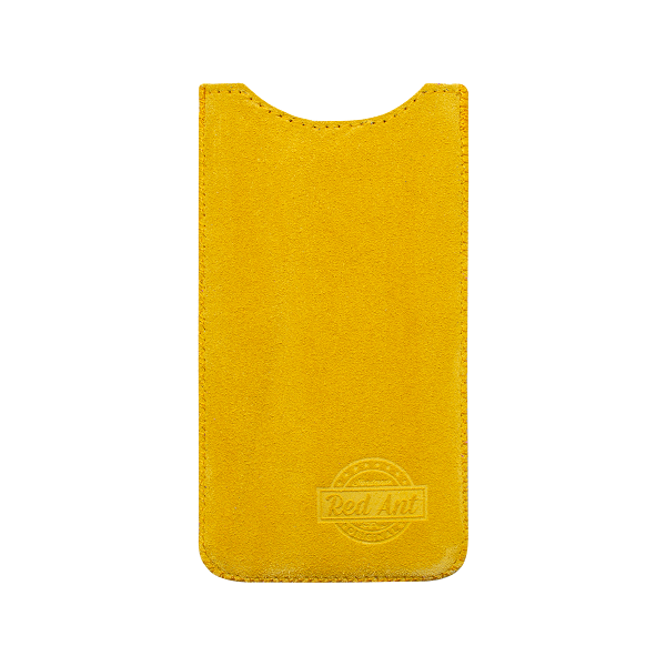 Ochranné puzdro na telefón z brúsenej kože žlté 4XL