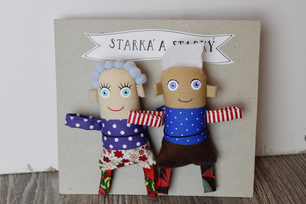 Magnetka textilná - starká a starký