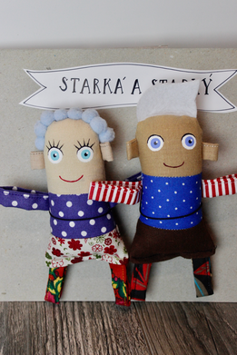 Magnetka textilná - starká a starký thumb