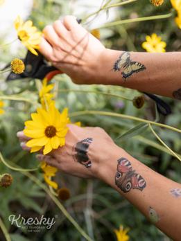Kresky, dočasné tetovačky - Motýle thumb