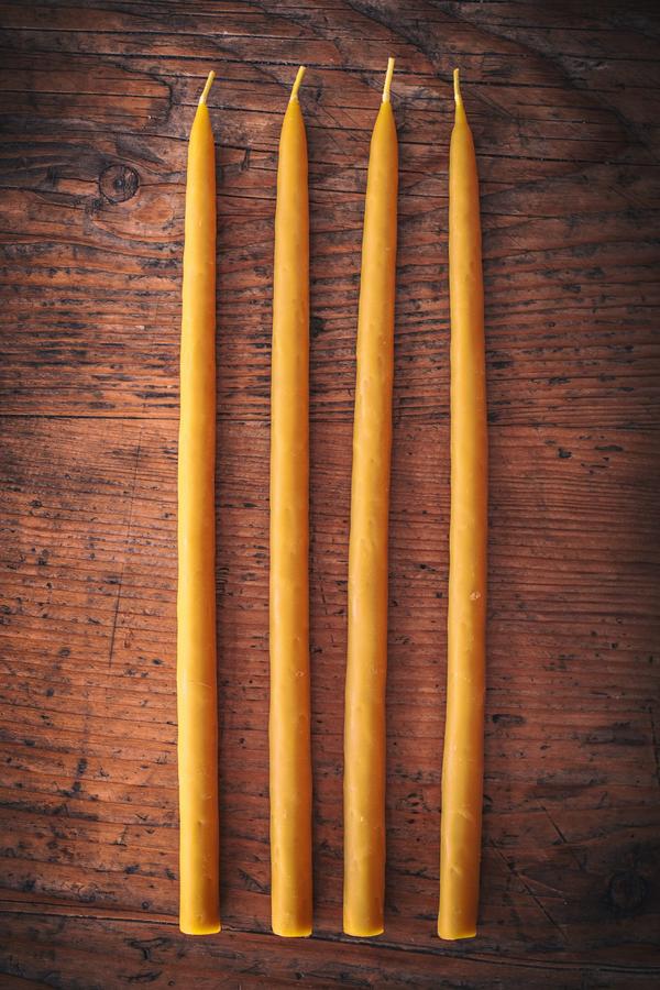 Adventné sviečky z včelieho vosku - set 4 sviečok