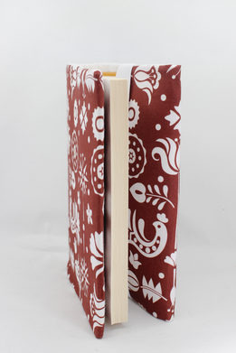 Obal na knihu otvárací - bordová folk thumb