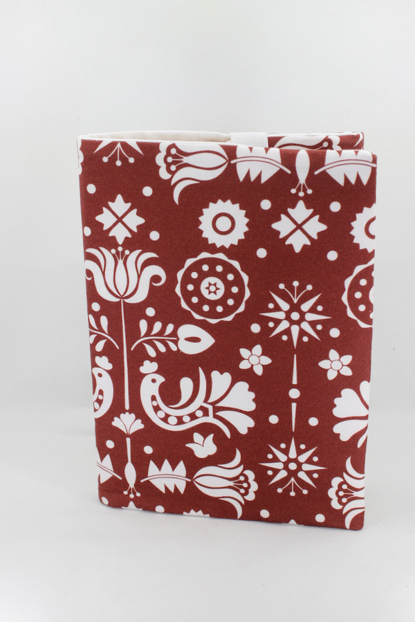 Obal na knihu otvárací - bordová folk