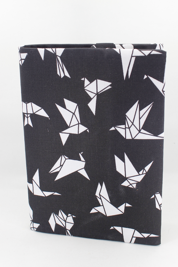 Obal na knihu otvárací - origami lastovičky čierny