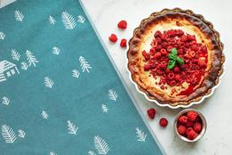 Žakárová utierka Zimná krajina - zelenomodrá