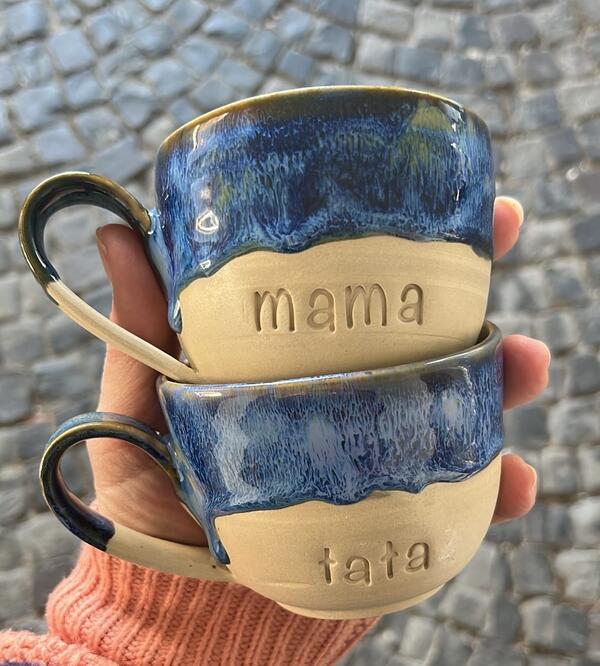 Keramická šálka Mama/Tata